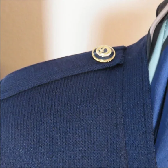 St John Separates Dark Blue Knit Open Front Cardigan 8 Women's - Picture 6 of 9